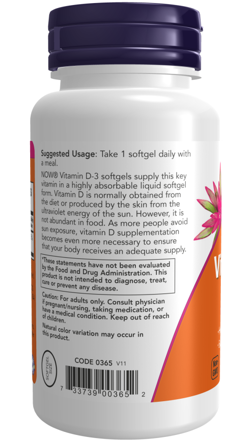Vitamina D-3 1000 UI, 360 Softgels