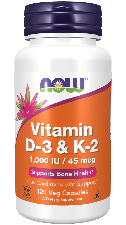 Vitamina D-3 e K-2, 120 Cápsulas Vegetarianas