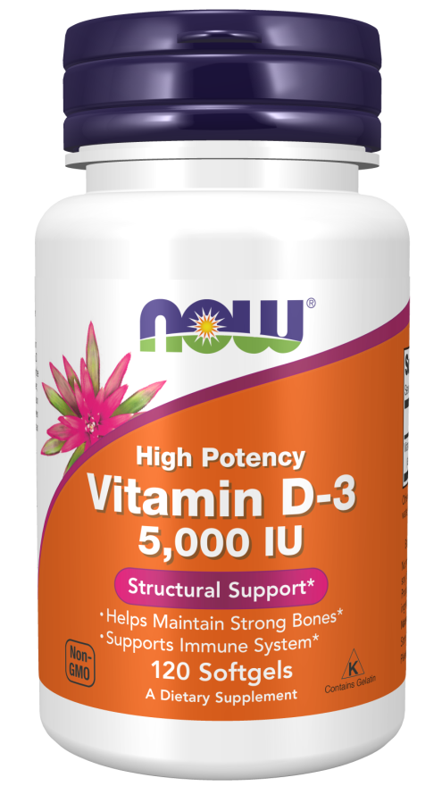 Vitamina D-3 5000 UI, 120 Softgels