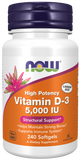 Vitamina D-3 5000 UI, 240 Softgels