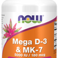 Mega D-3 e MK-7, 60 Cápsulas Vegetarianas