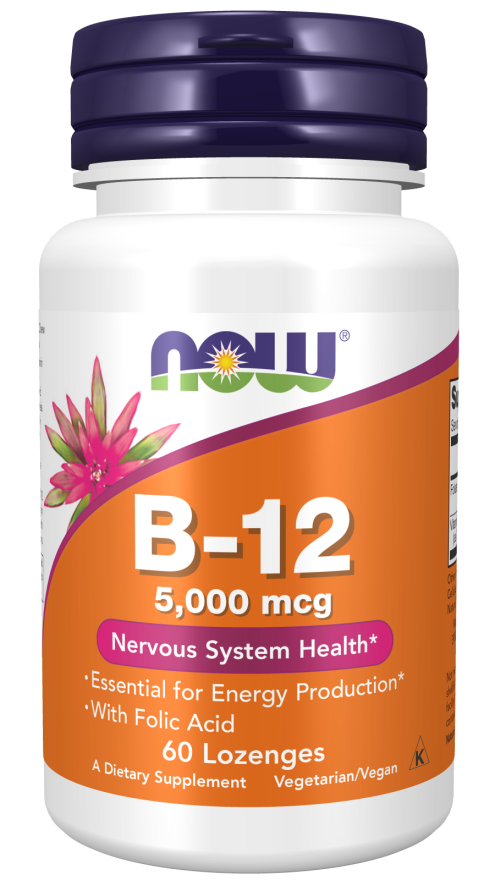 Vitamina B-12, 5.000 mcg, 60 Pastilhas