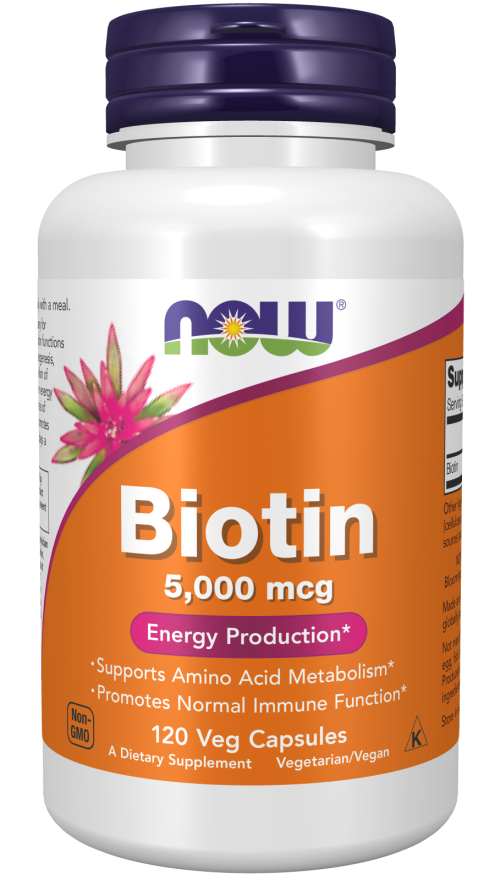 Biotina, 5.000 mcg, 120 Cápsulas Vegetarianas