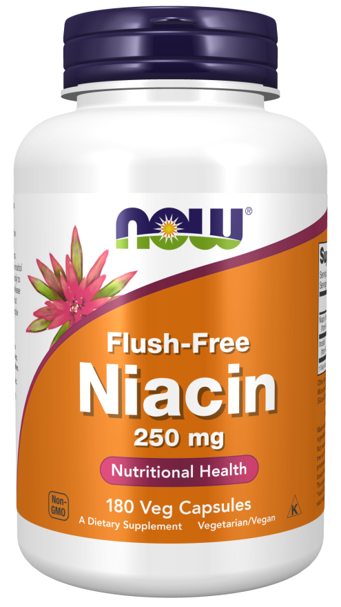 Niacina sem Descarga, 250 mg, 180 Cápsulas Vegetarianas