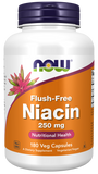 Niacina sem Descarga, 250 mg, 180 Cápsulas Vegetarianas