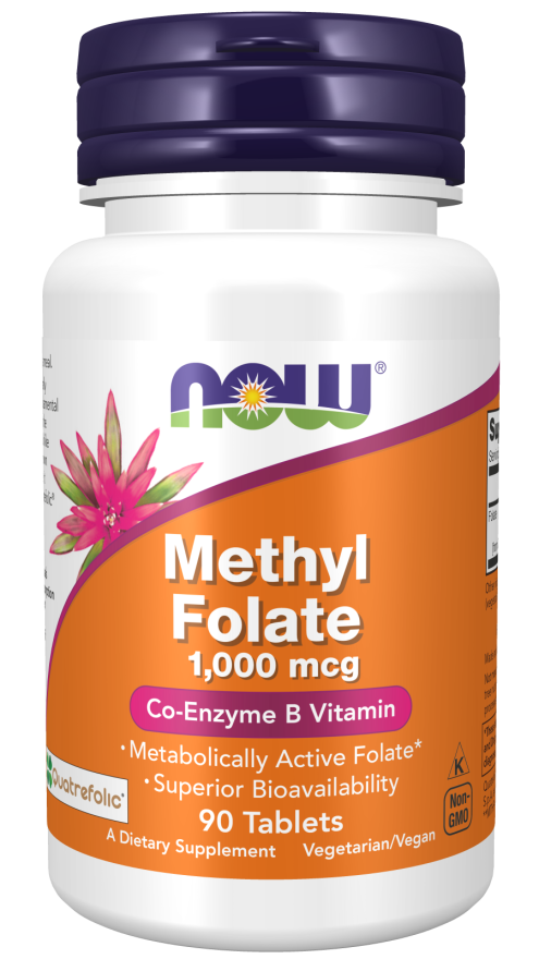 Folato de Metila 1000mcg 90 tablets – Now Foods