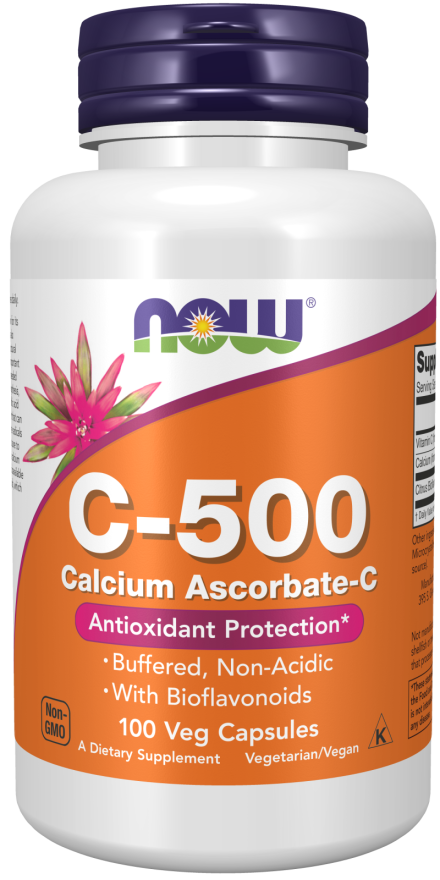 Vitamina C-500 Cálcio Ascorbato-C, 100 Cápsulas Vegetarianas