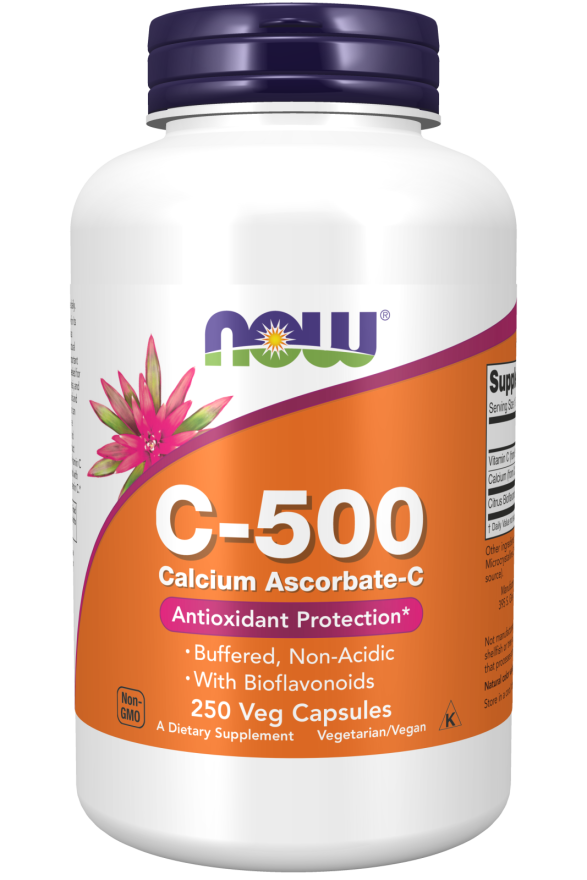 Vitamina C-500 Cálcio Ascorbato-C, 250 Cápsulas Vegetarianas