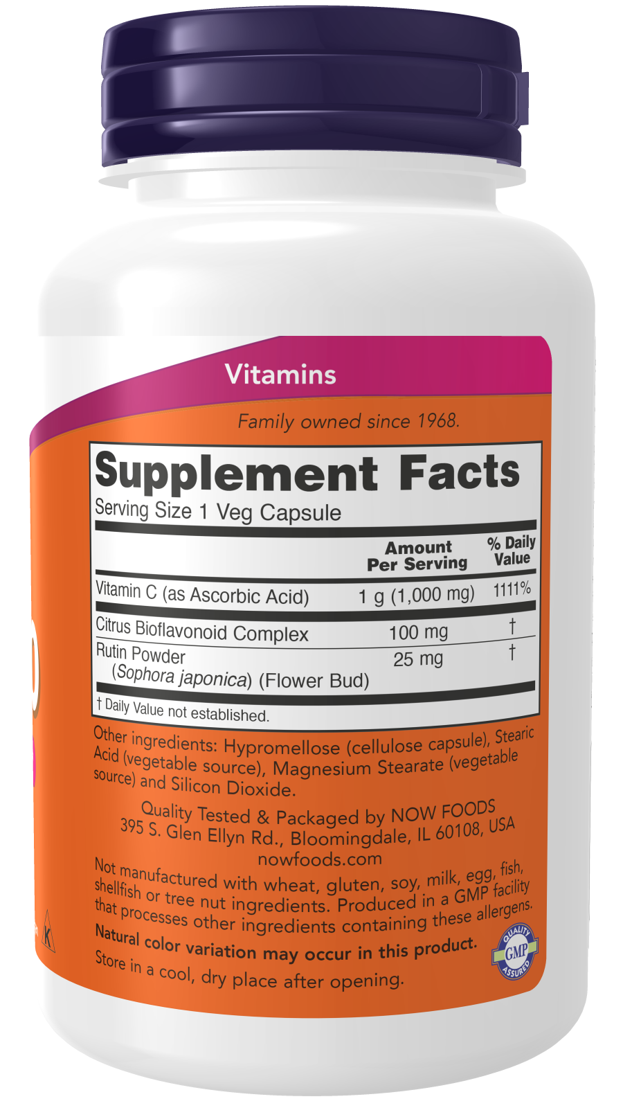 Vitamina C-1000, 250 Cápsulas Vegetarianas
