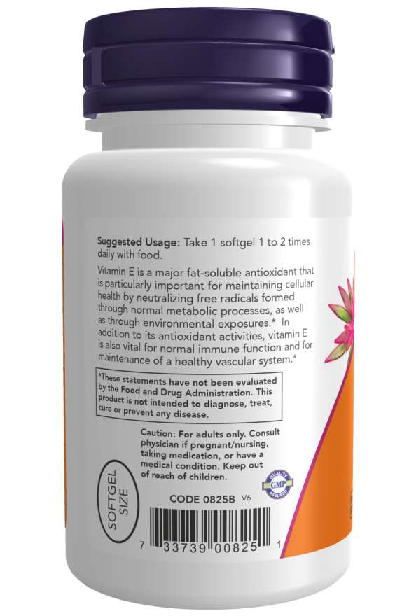 Vitamina E-200 D-Alfa Tocoferil, 100 Softgels