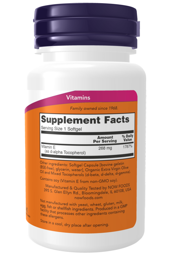 Vitamina E-400 com Tocoferóis Mistos, 100 Softgels