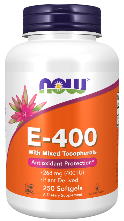 Vitamina E-400 com Tocoferóis Mistos, 250 Softgels