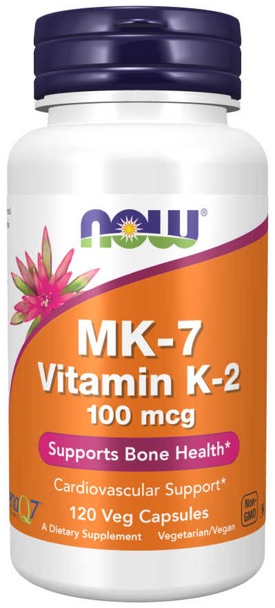 MK-7 Vitamina K-2 100 mcg, 120 Cápsulas Vegetarianas