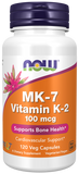 MK-7 Vitamina K-2 100 mcg, 120 Cápsulas Vegetarianas