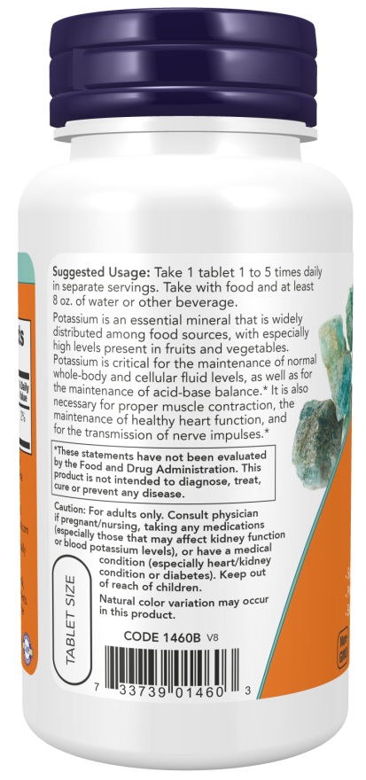 Gluconato de Potássio, 99 mg, 100 Tablets