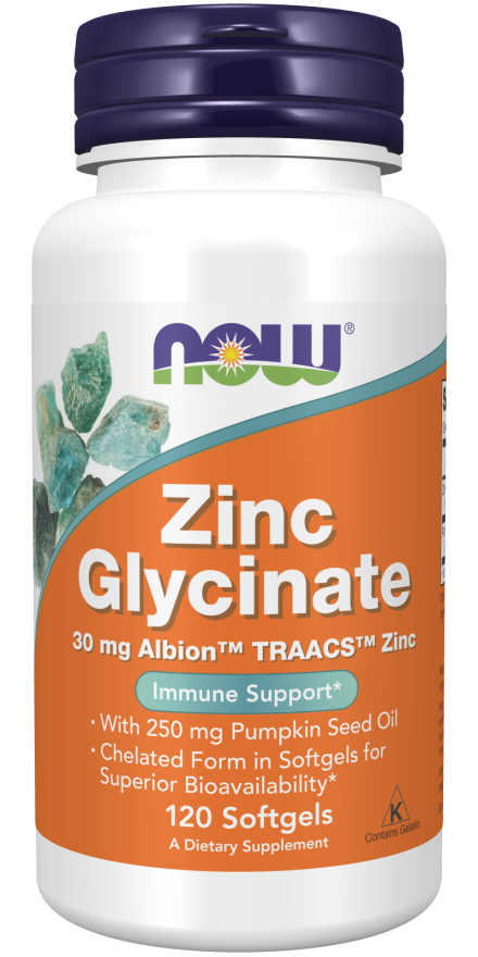 Glicinato de Zinco, 120 Softgels