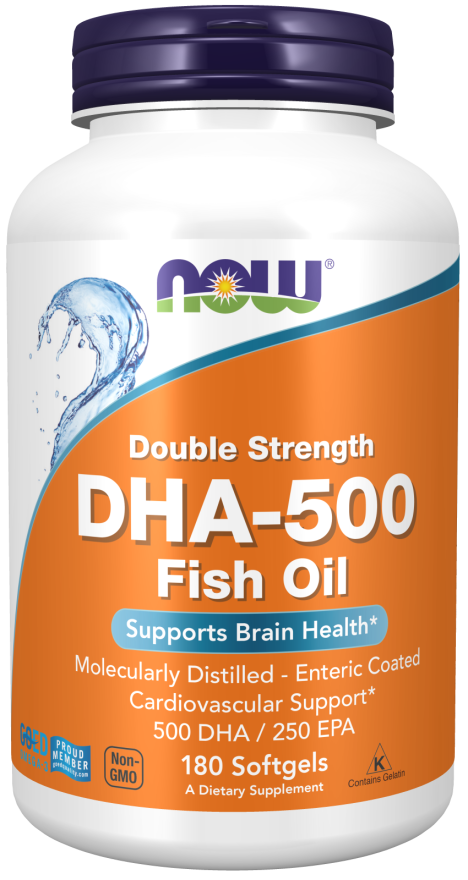 DHA-500 Óleo de Peixe, Força Dupla, 180 Softgels