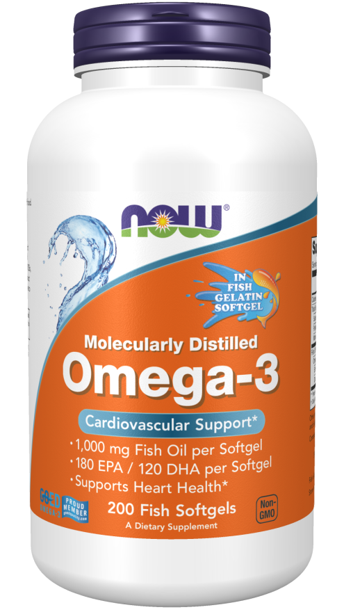 Ômega- 3, Softgels de Peixe Destilados Molecularmente, 200 Softgels