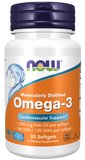 Ômega- 3, Softgels Destilados Molecularmente, 30 Softgels