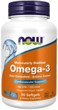 Ômega-3, Softgels Destilados Molecularmente e com Revestimento Entérico, 90 Softgels