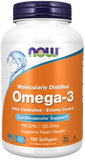 Ômega-3, Softgels Destilados Molecularmente e com Revestimento Entérico, 180 Softgels