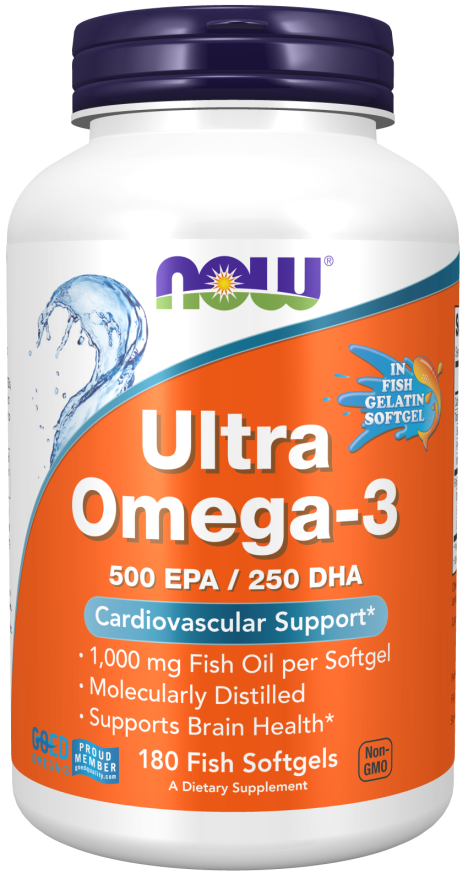 Ultra Ômega-3 (Gelatina de Peixe), 180 Softgels