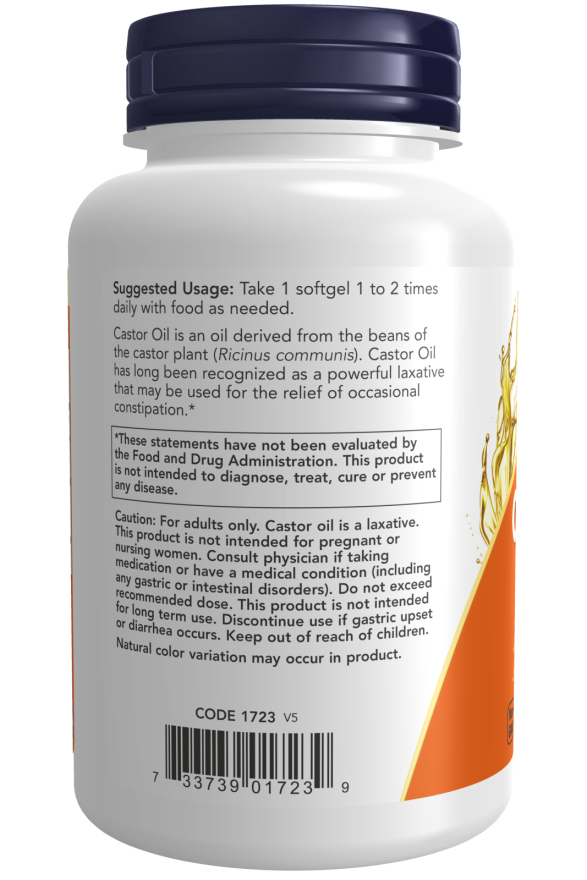 Castor Oil 650 Mg, 120 Softgels