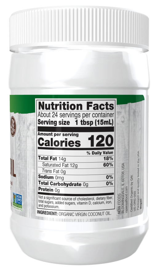 Óleo de Cozinha de Coco Virgem, Orgânico, (591 ml)