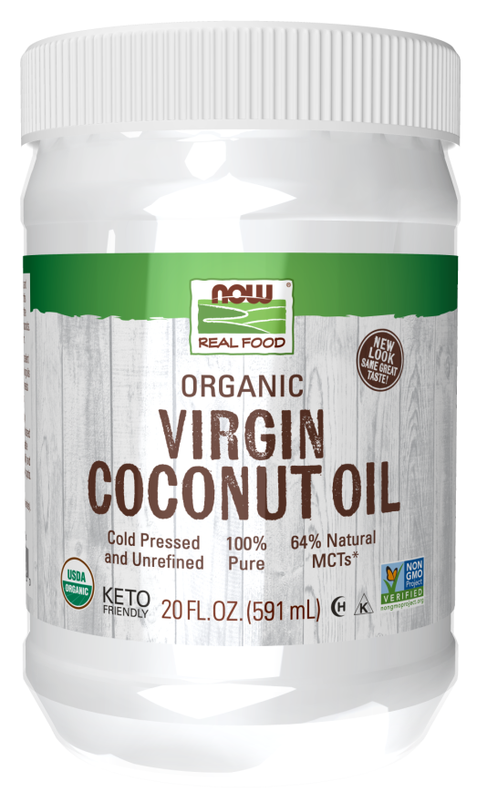 Óleo de Cozinha de Coco Virgem, Orgânico, (591 ml)