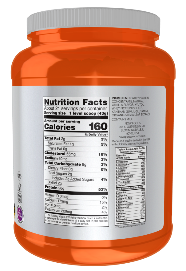 Proteína Whey, Pó Cremoso De Baunilha, (907 g)