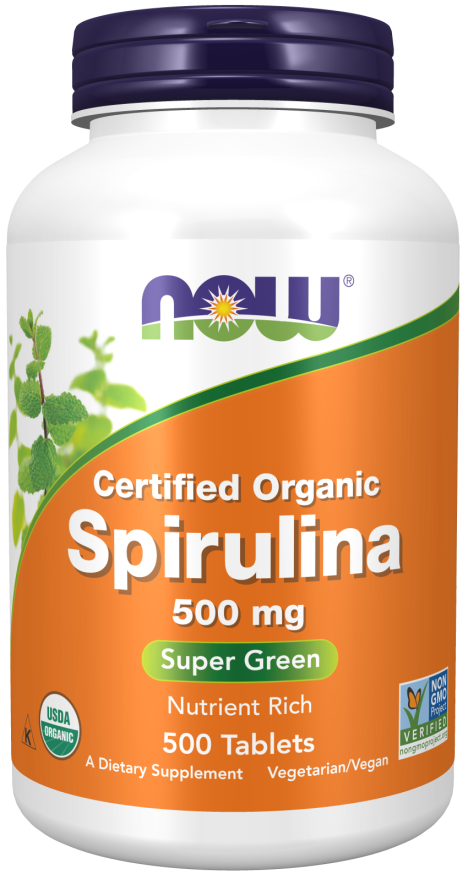 Spirulina, 500 mg, 500 Tablets Orgânicos