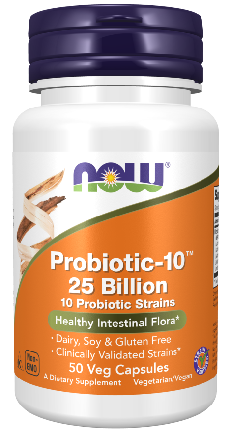 Probiotic-10™ 25 bilhões, 50 Cápsulas Vegetarianas
