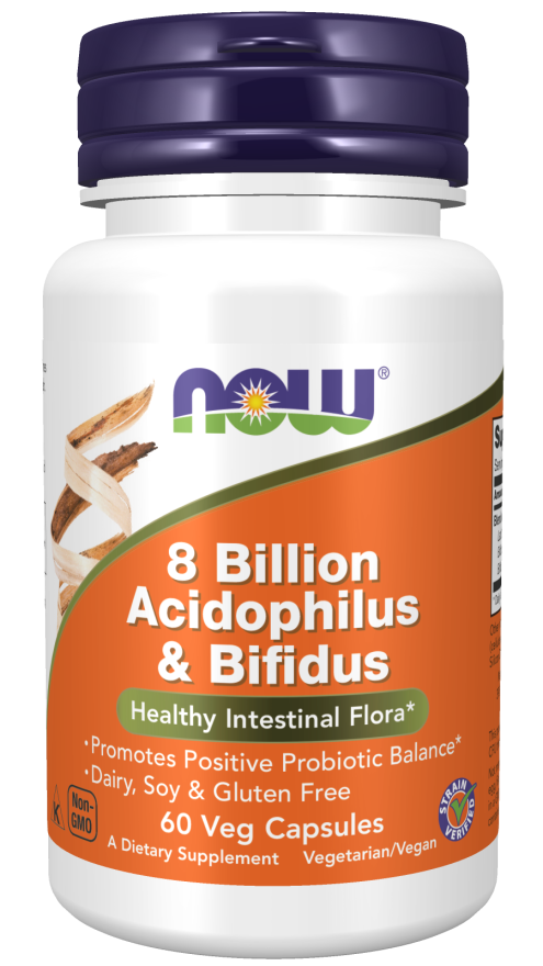 8 bilhões de Acidophilus & Bifidus, 60 Cápsulas Vegetarianas