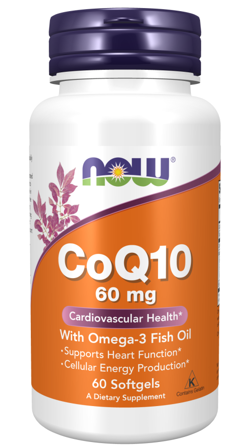 CoQ10, 60 mg, 60 Softgels com óleo de peixe ômega-3