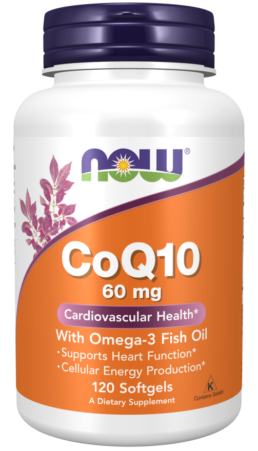 CoQ10, 60 mg, 129 softgels com óleo de peixe ômega-3