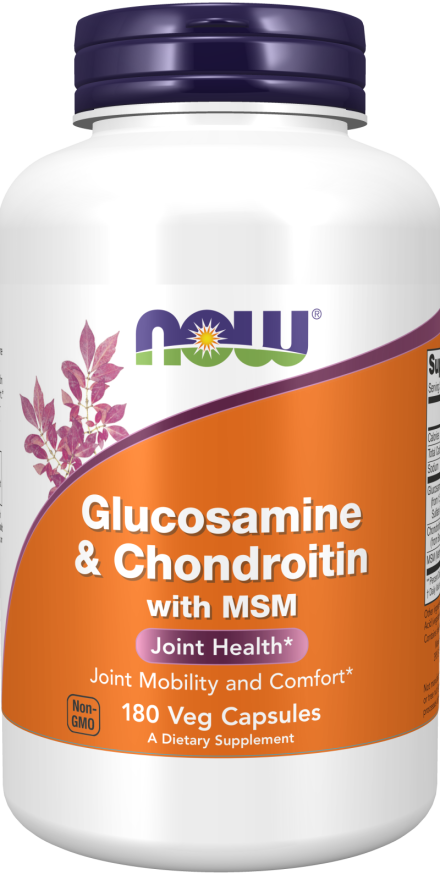 Glucosamina e Condroitina com MSN, 180 Cápsulas Vegetarianas