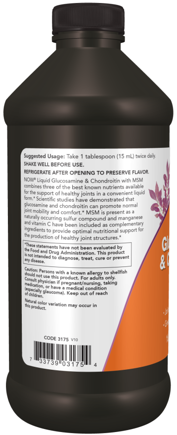 Glucosamina Líquida e Condroitina com MSM, (473mL)