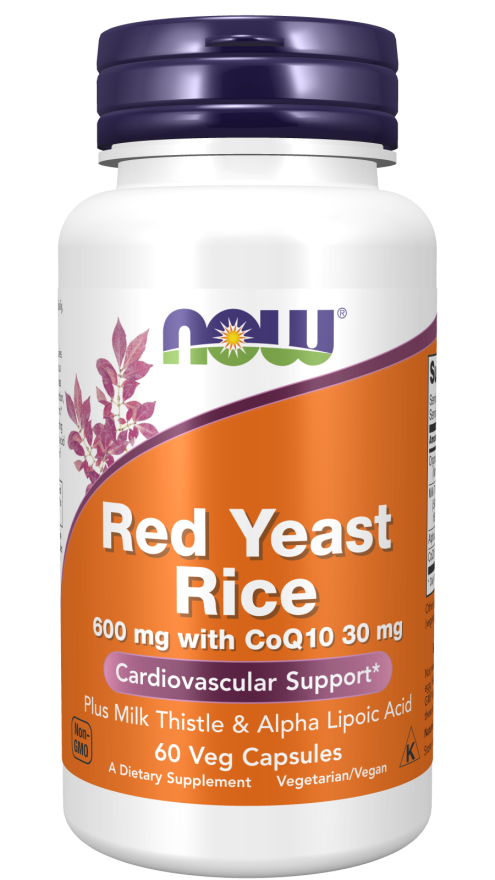 Red Yeast Rice, 600 mg com CoQ10 30 mg, 60 Cápsulas Vegetarianas