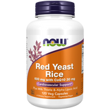 Red Yeast Rice, 600 mg com CoQ10 30 mg, 120 Cápsulas Vegetarianas