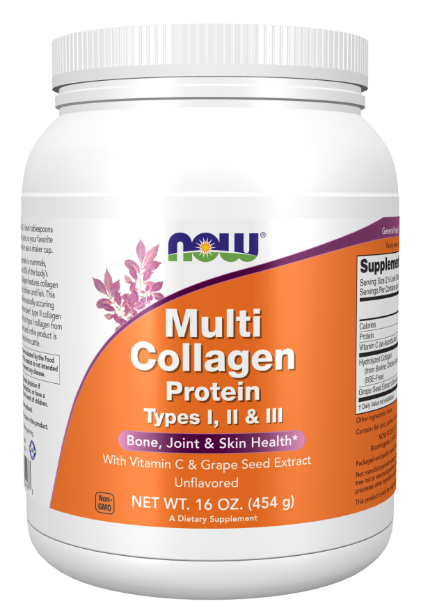 Proteína Multi Colágeno Tipos I, II e III em Pó, ( 454 g)