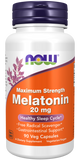 Melatonina, Força Máxima, 20 mg, 90 Cápsulas Vegetarianas