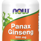 Extrato de Panax Ginseng, 250 Cápsulas Vegetarianas
