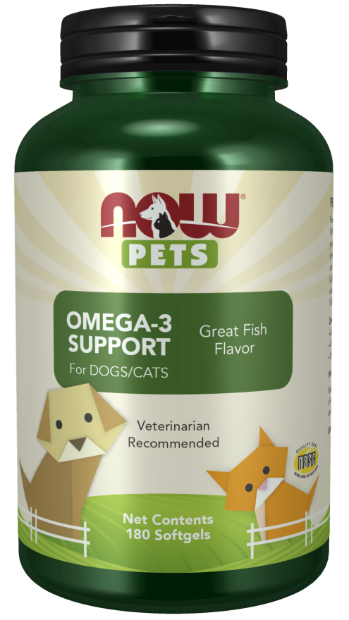 Suporte Omega-3, 180 Cápsulas para Animais de Estimação