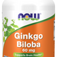 Ginkgo Biloba, 60 mg, 240 Cápsulas Vegetarianas
