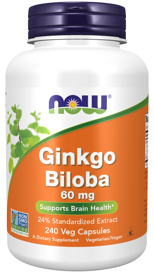 Ginkgo Biloba, 60 mg, 240 Cápsulas Vegetarianas