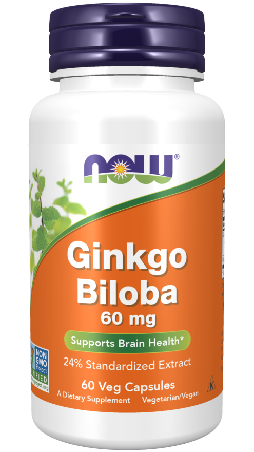 Ginkgo Biloba, 60 mg, 60 Cápsulas Vegetarianas