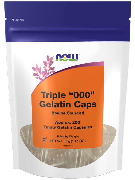 Cápsulas Vazias, Gelatina, Triplo "000", 200 Softgels