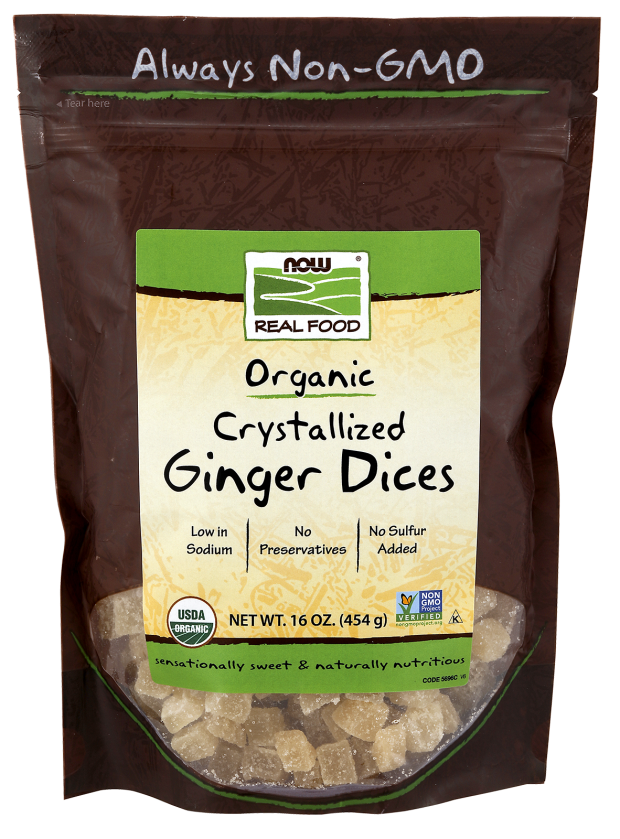 Cubos de Gengibre, Cristalizado e Orgânico, (454 g)