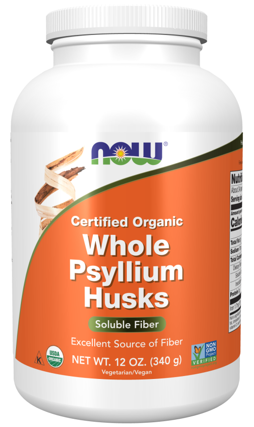 Cascas inteiras de Psyllium, Orgânicas, (340g)