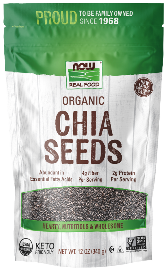 Sementes de Chia Pretas, Orgânicas, ( 340 g)